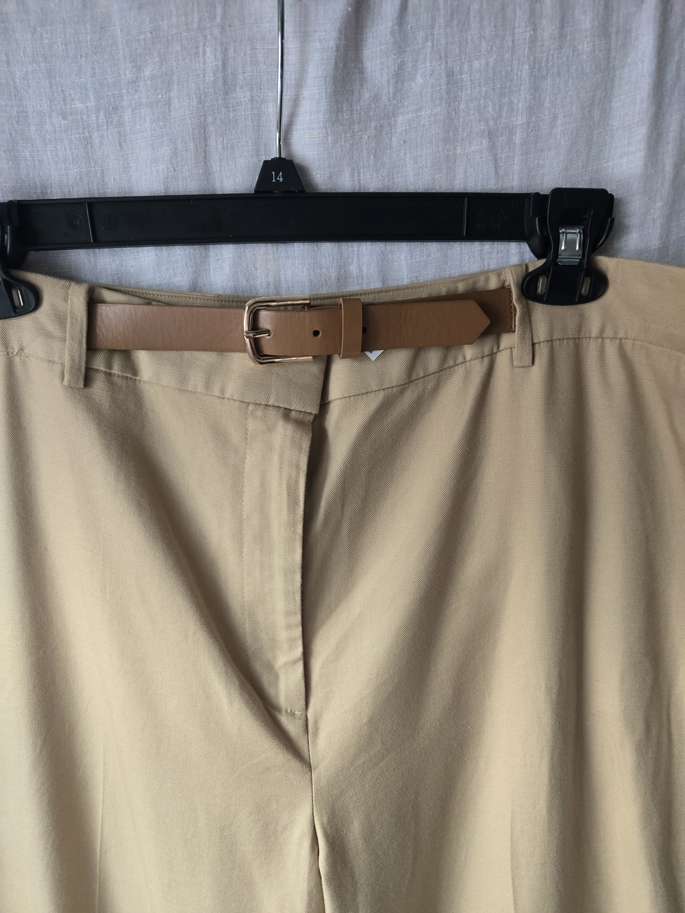 Loft NWT  Faux Leather Belted Stovepipe Pants in Twill. 18